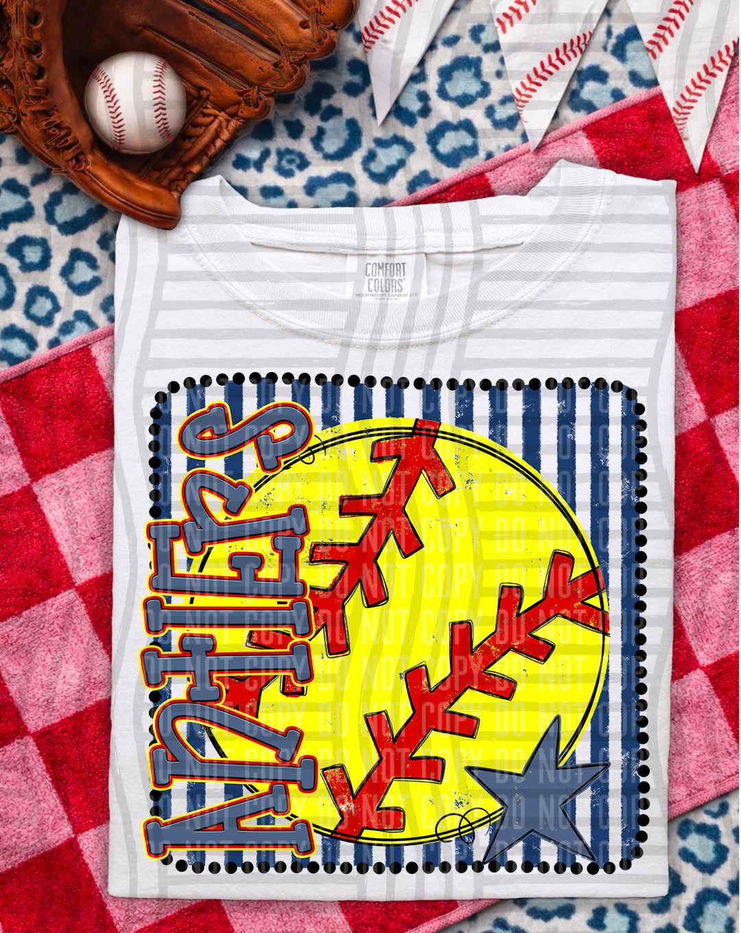 Softball RWB Framed -  Custom + DROPDOWN - 300 DPI digital download