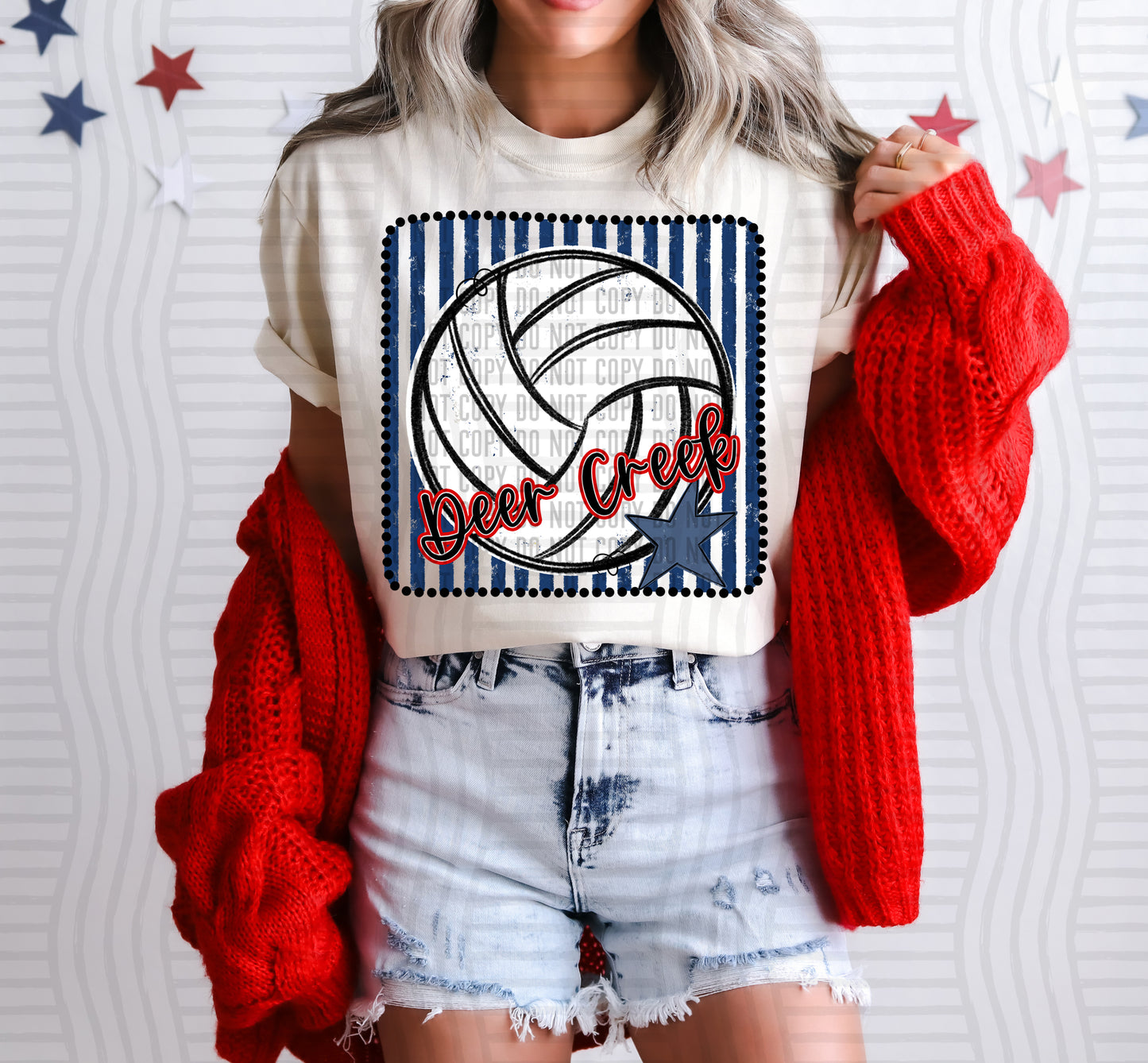 Volleyball RWB Framed -  Custom + DROPDOWN - 300 DPI digital download
