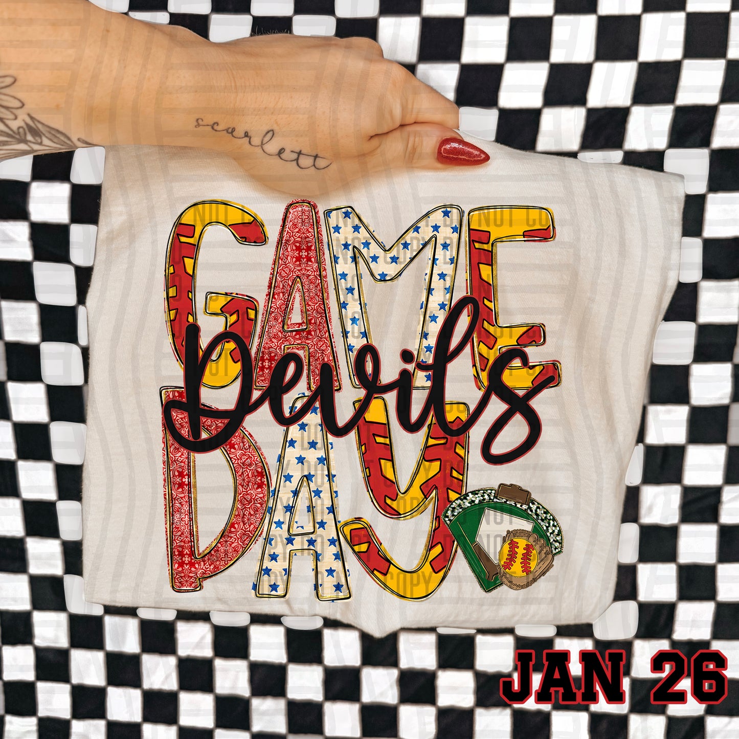 Game Day Softball- Custom + DROPDOWN - 300 DPI digital download