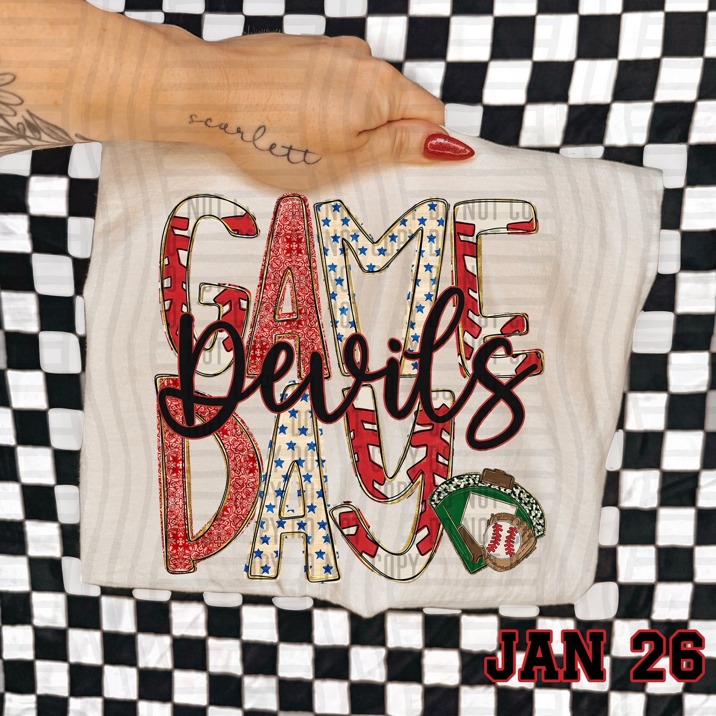 Game Day BASEBALL- Custom + DROPDOWN - 300 DPI digital download