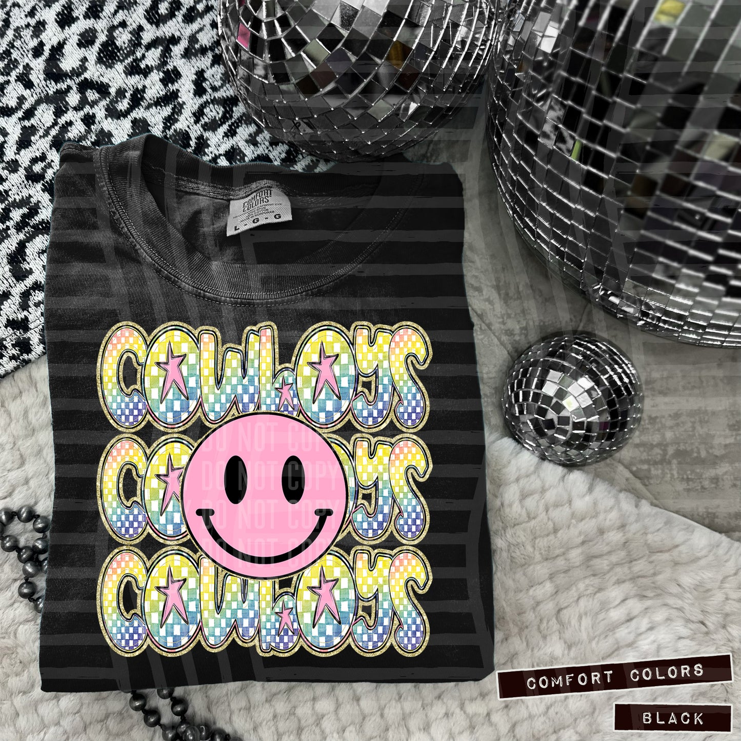 Rainbow Checker Pink Happy Triple Stacked - Digital Download 300DPI PNG FILE