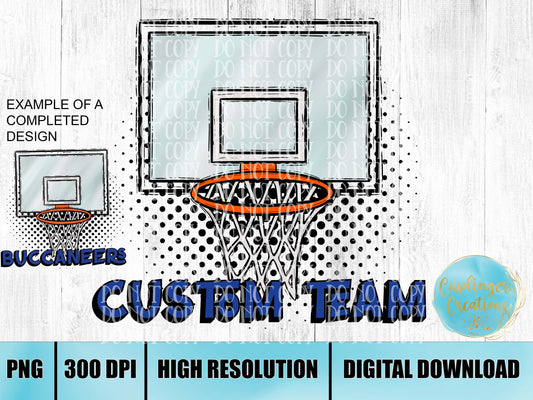 CUSTOM Basketball - Digital download 300DPI PNG FILE