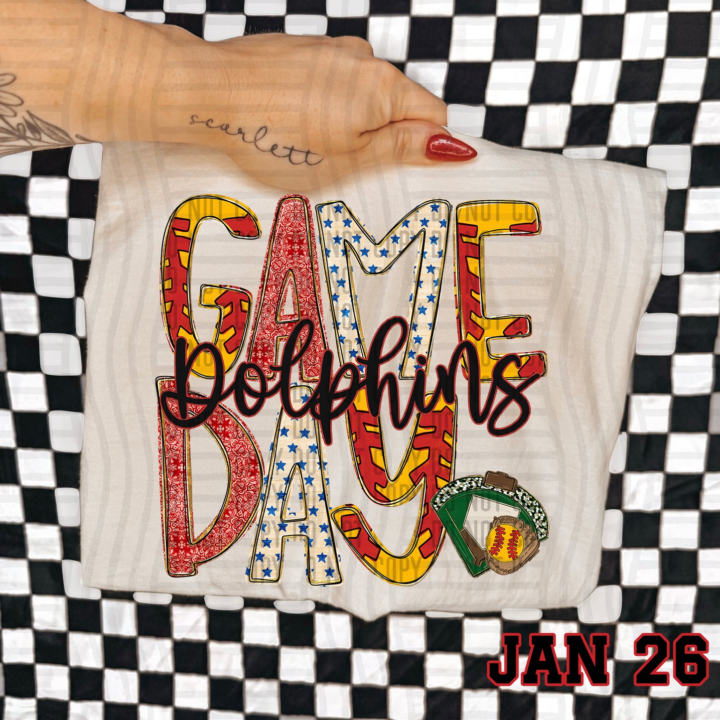 Game Day Softball- Custom + DROPDOWN - 300 DPI digital download