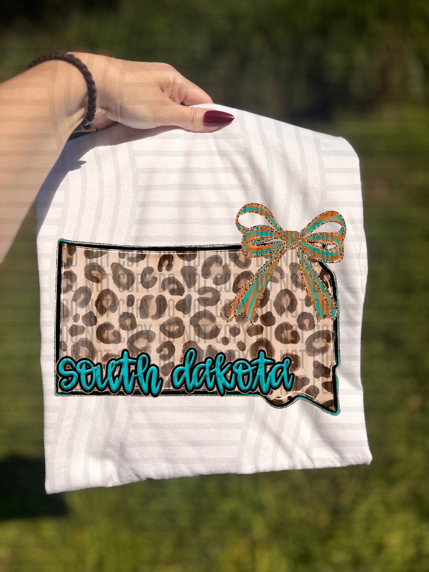 PICK A STATE -  Teal and Leopard - Digital download 300DPI PNG FILE