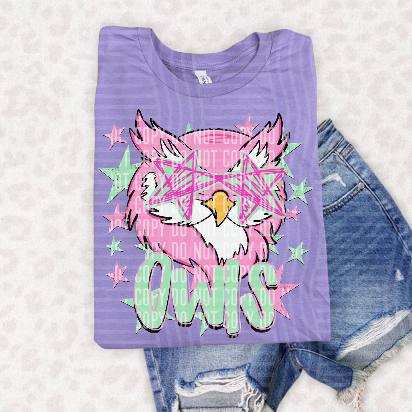 PREPPY STARRY EYED mascots pink/green -  Digital Download 300DPI PNG FILE