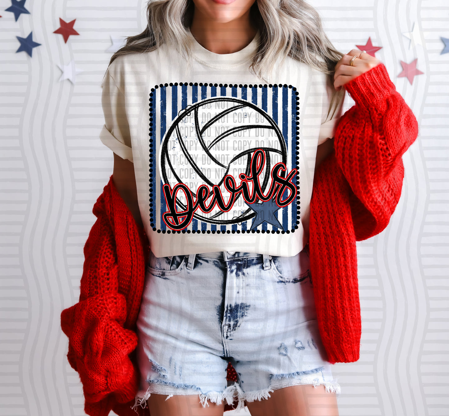 Volleyball RWB Framed -  Custom + DROPDOWN - 300 DPI digital download