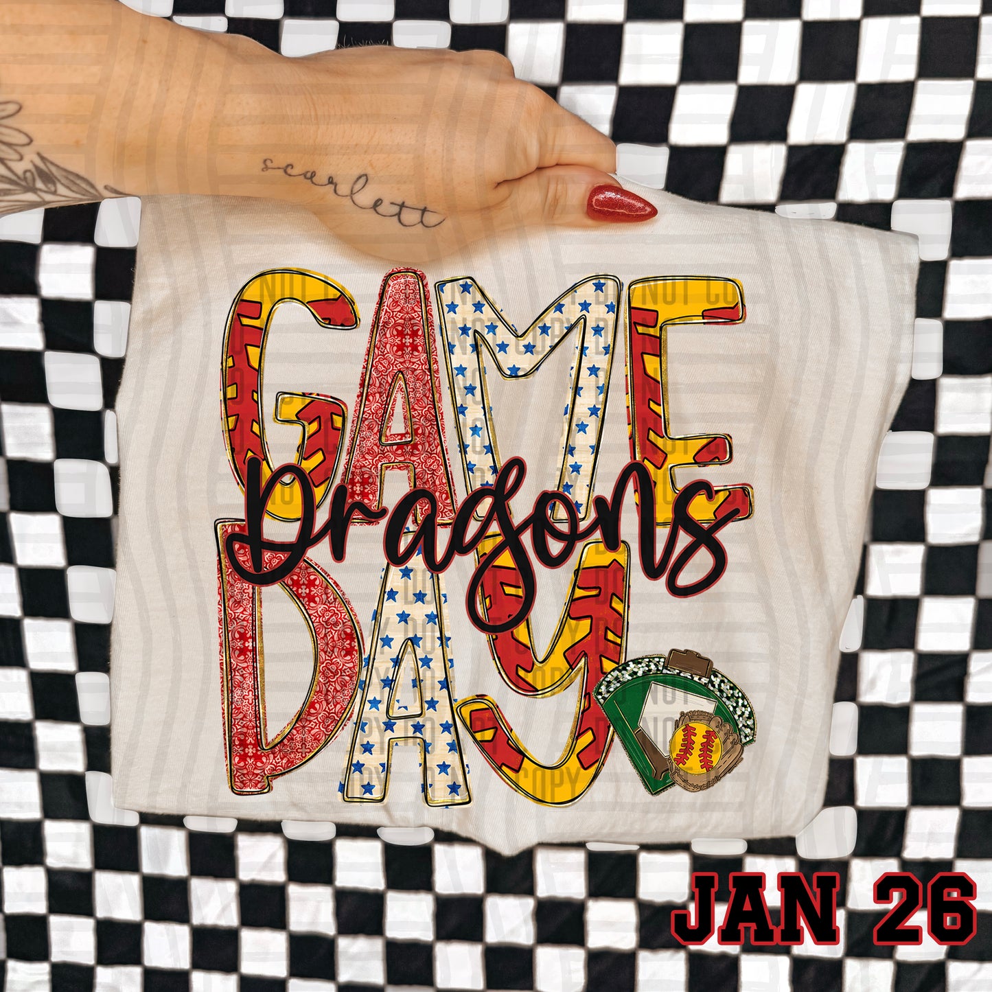 Game Day Softball- Custom + DROPDOWN - 300 DPI digital download