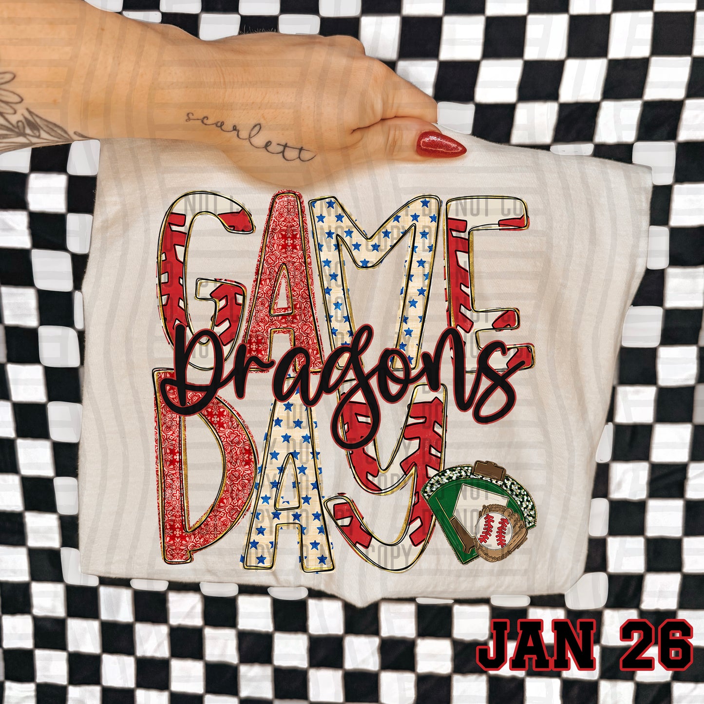 Game Day BASEBALL- Custom + DROPDOWN - 300 DPI digital download