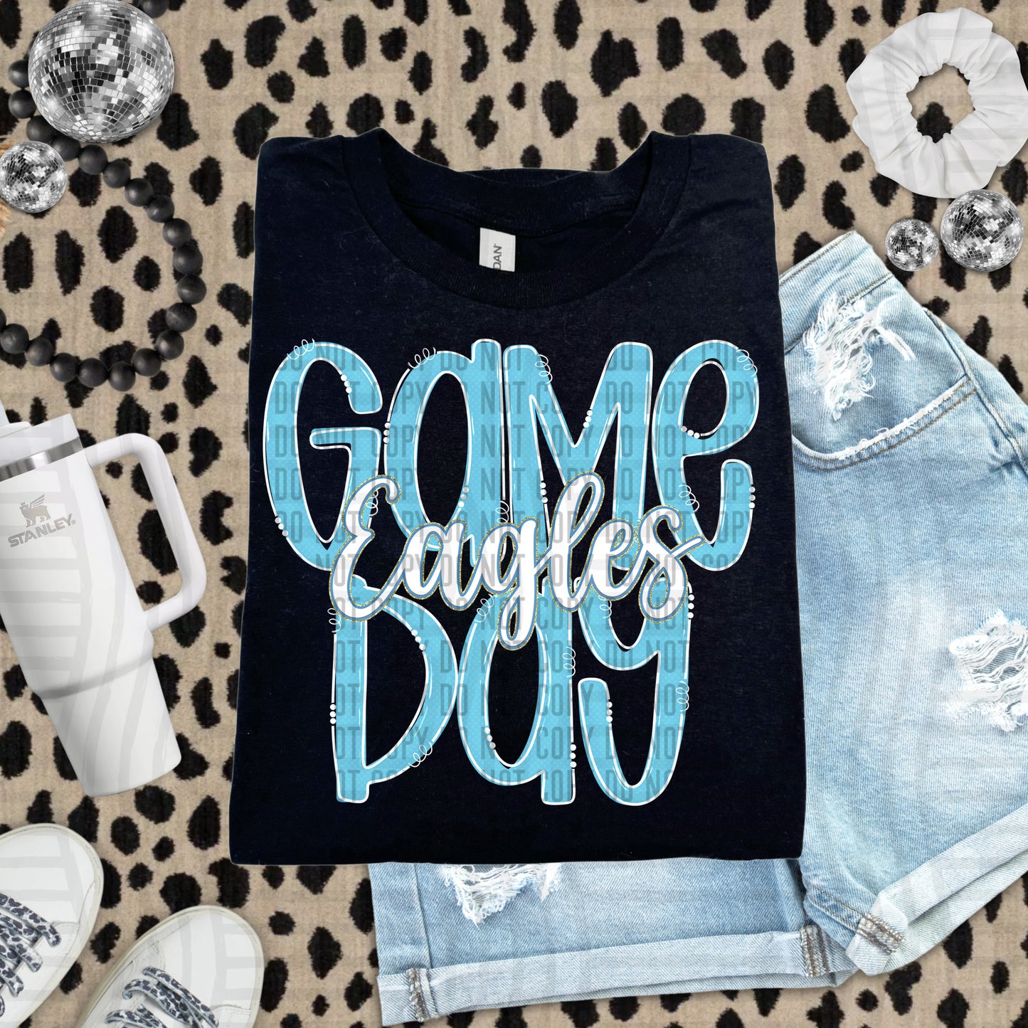 Bright Blue - GAME DAY Doodles - 300 dpi Digital Download