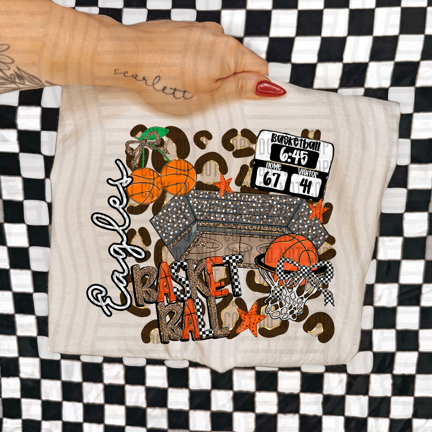 Basketball Leop - Custom + Dropdown  - 300 dpi Digital Download