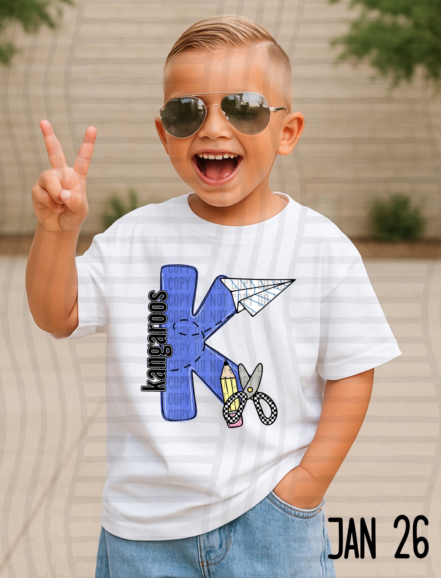 Blue Checks Initials School - Custom + DROPDOWN - 300 DPI digital download