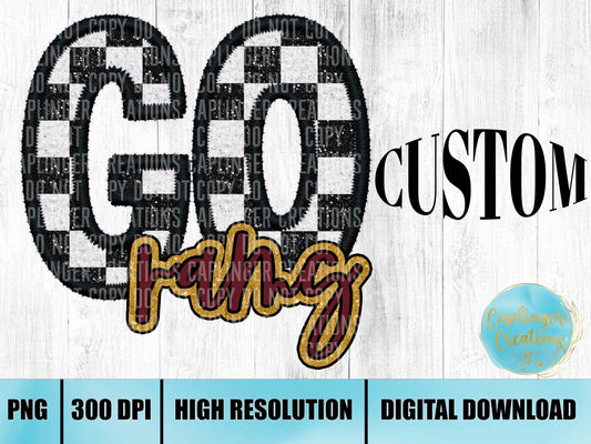 CUSTOM - Checkered GO - Digital download 300DPI PNG FILE