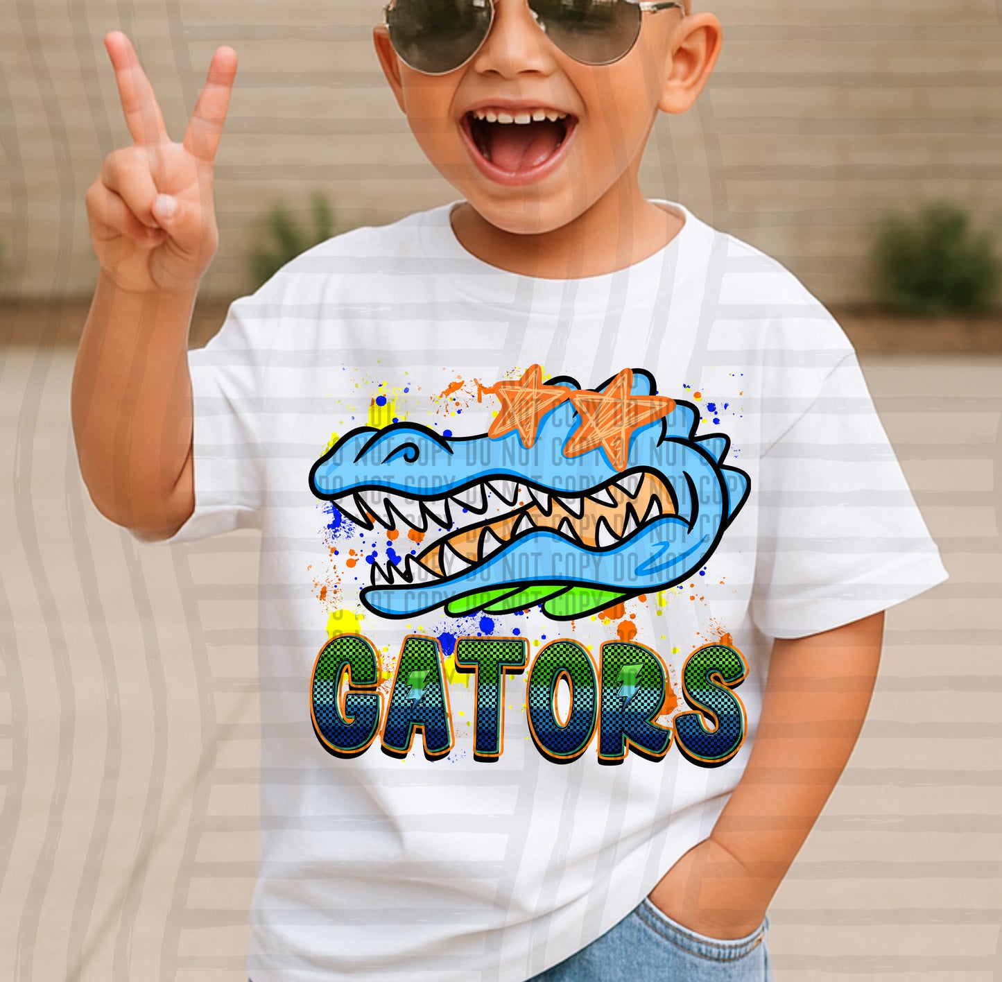 Paint Splatter STARRY EYED mascots blue/green/orange -  Digital Download 300DPI PNG FILE