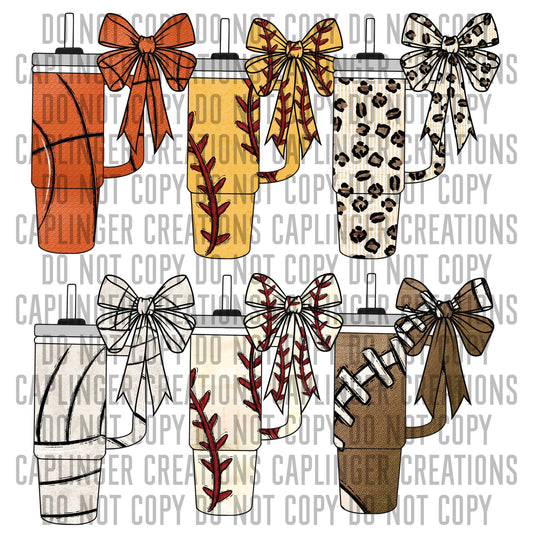 ALL 6 sets Tumbler and Bows - Digital download 300DPI PNG FILE