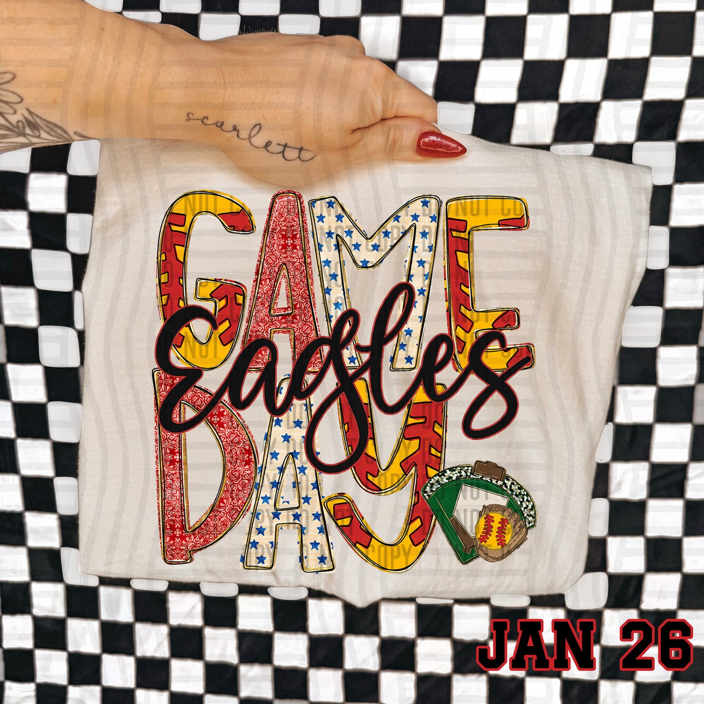 Game Day Softball- Custom + DROPDOWN - 300 DPI digital download