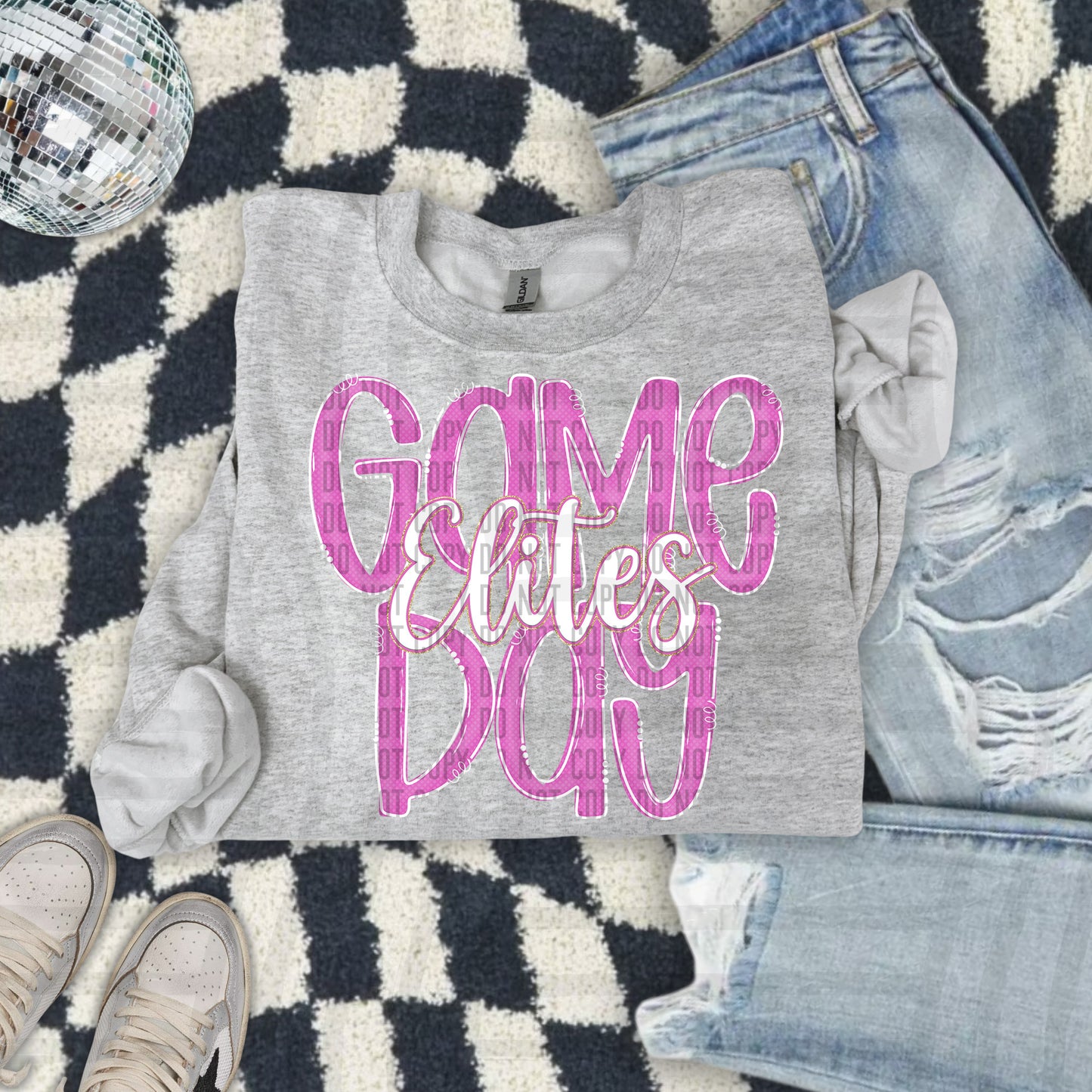 Pink - GAME DAY Doodles - 300 dpi Digital Download