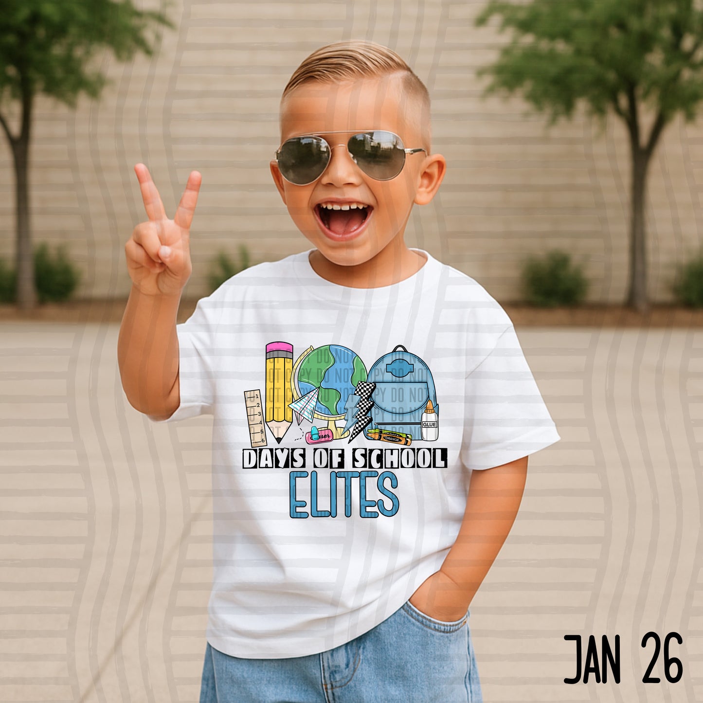 100 days of school (Boyish) - Custom + DROPDOWN - 300 DPI digital download
