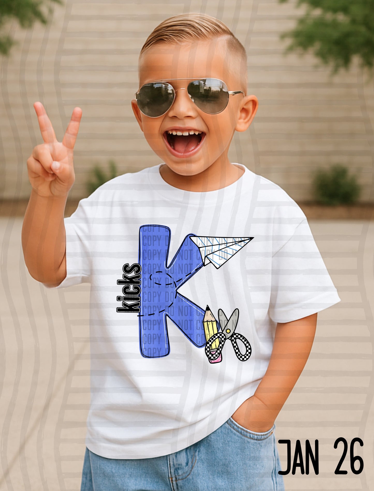 Blue Checks Initials School - Custom + DROPDOWN - 300 DPI digital download