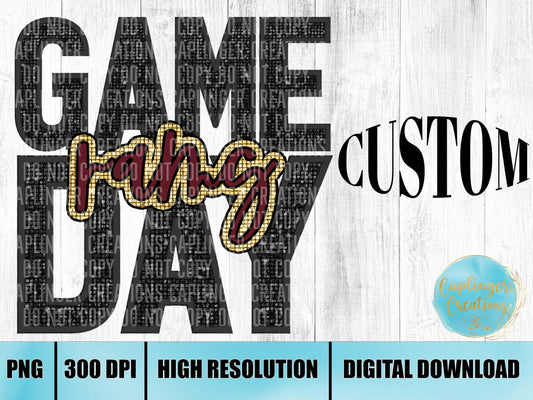 CUSTOM - Game Day - Digital download 300DPI PNG FILE