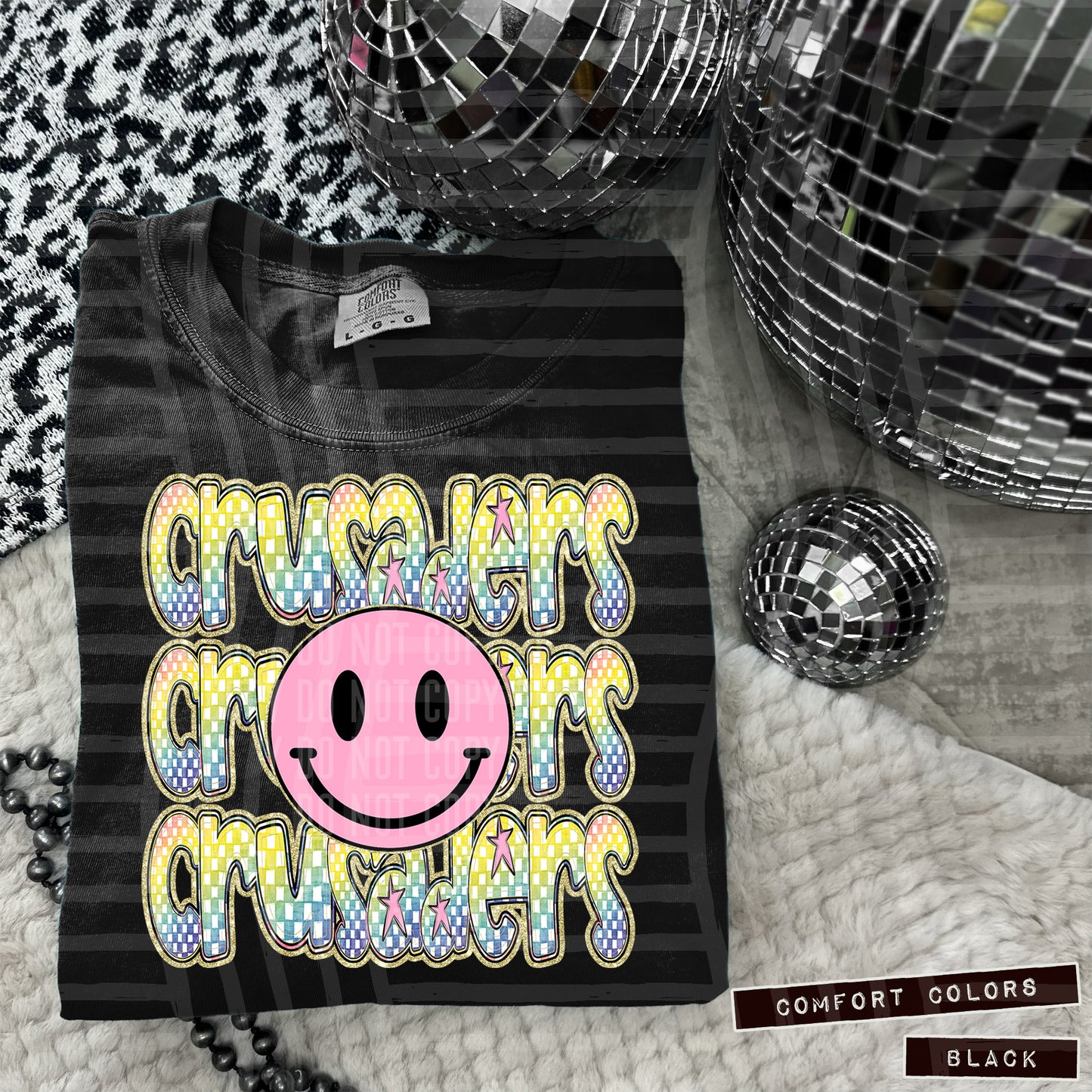 Rainbow Checker Pink Happy Triple Stacked - Digital Download 300DPI PNG FILE