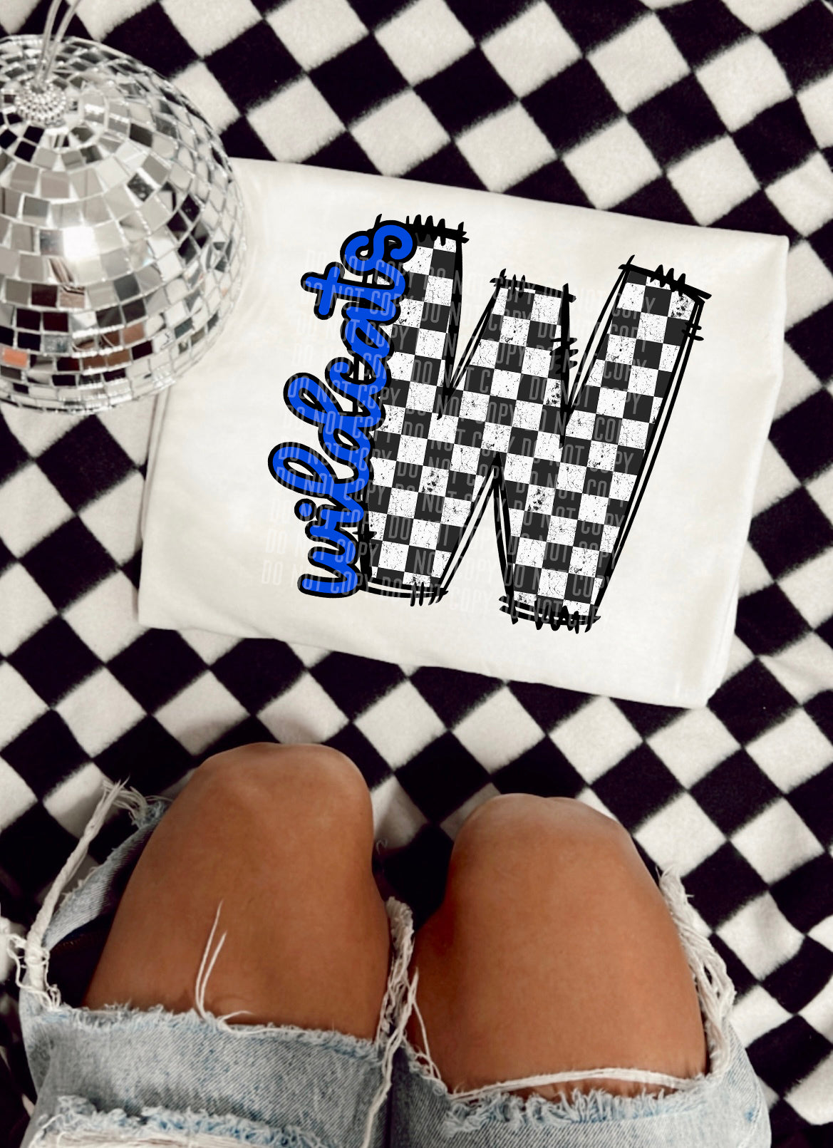 CUSTOM- Checkered Letter with side name - Digital download 300DPI PNG FILE