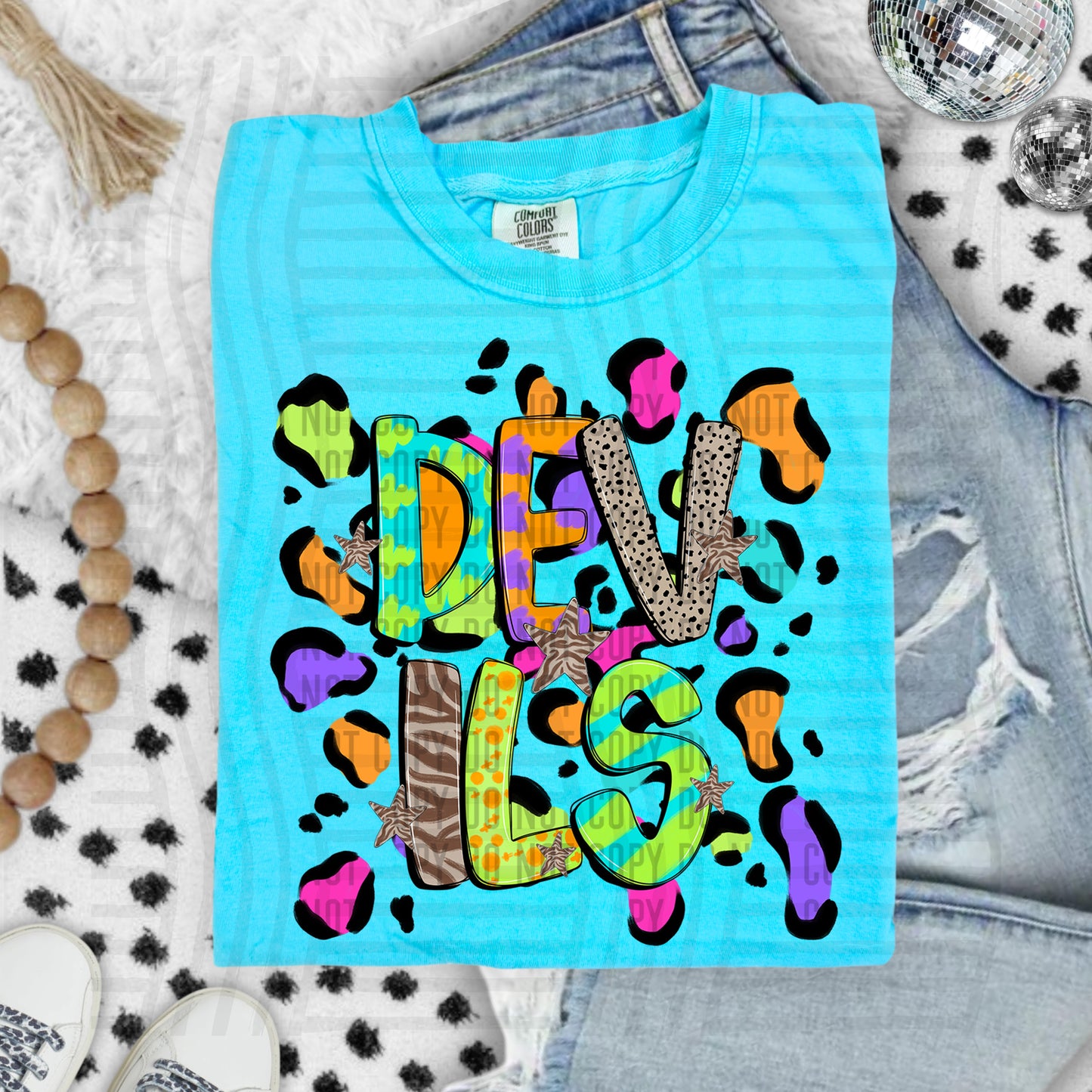 Funky Mix-Up Leopard Spot Mascots - Custom + Dropdown - 300 dpi Digital Download