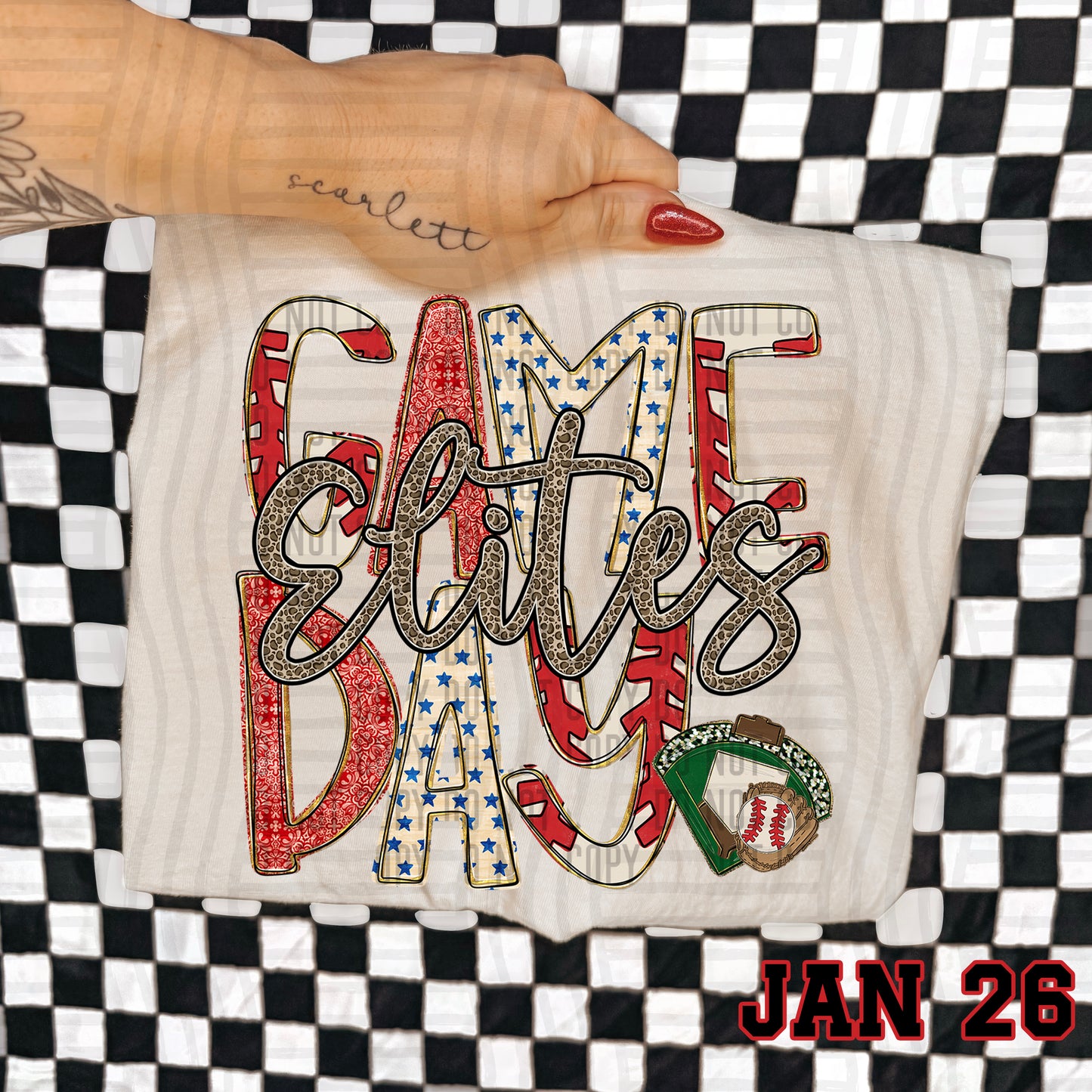 Game Day Baseball LEOPARD PRINT CENTER - Custom + DROPDOWN - 300 DPI digital download