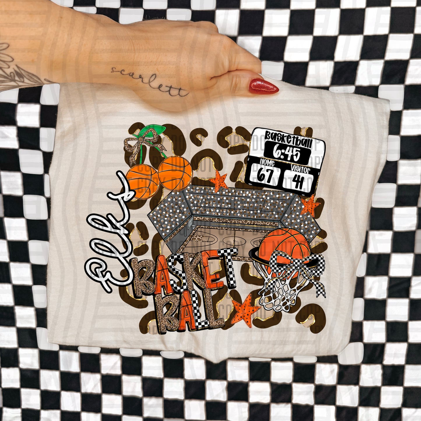 Basketball Leop - Custom + Dropdown  - 300 dpi Digital Download