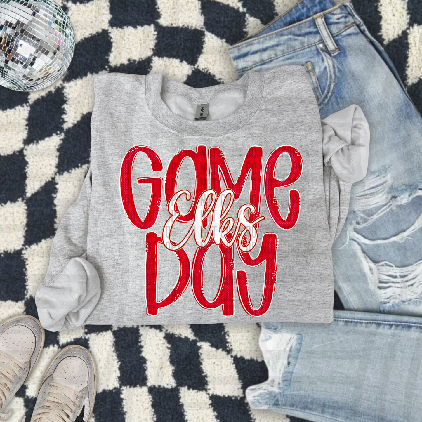 Red - GAME DAY Doodles - 300 dpi Digital Download