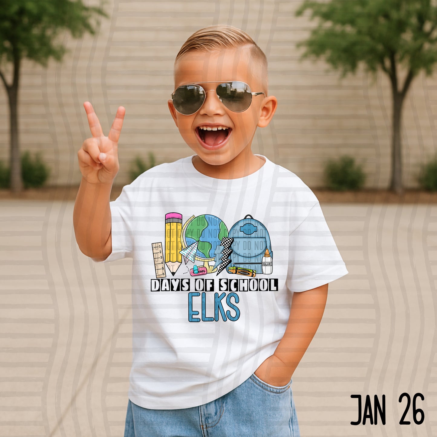 100 days of school (Boyish) - Custom + DROPDOWN - 300 DPI digital download