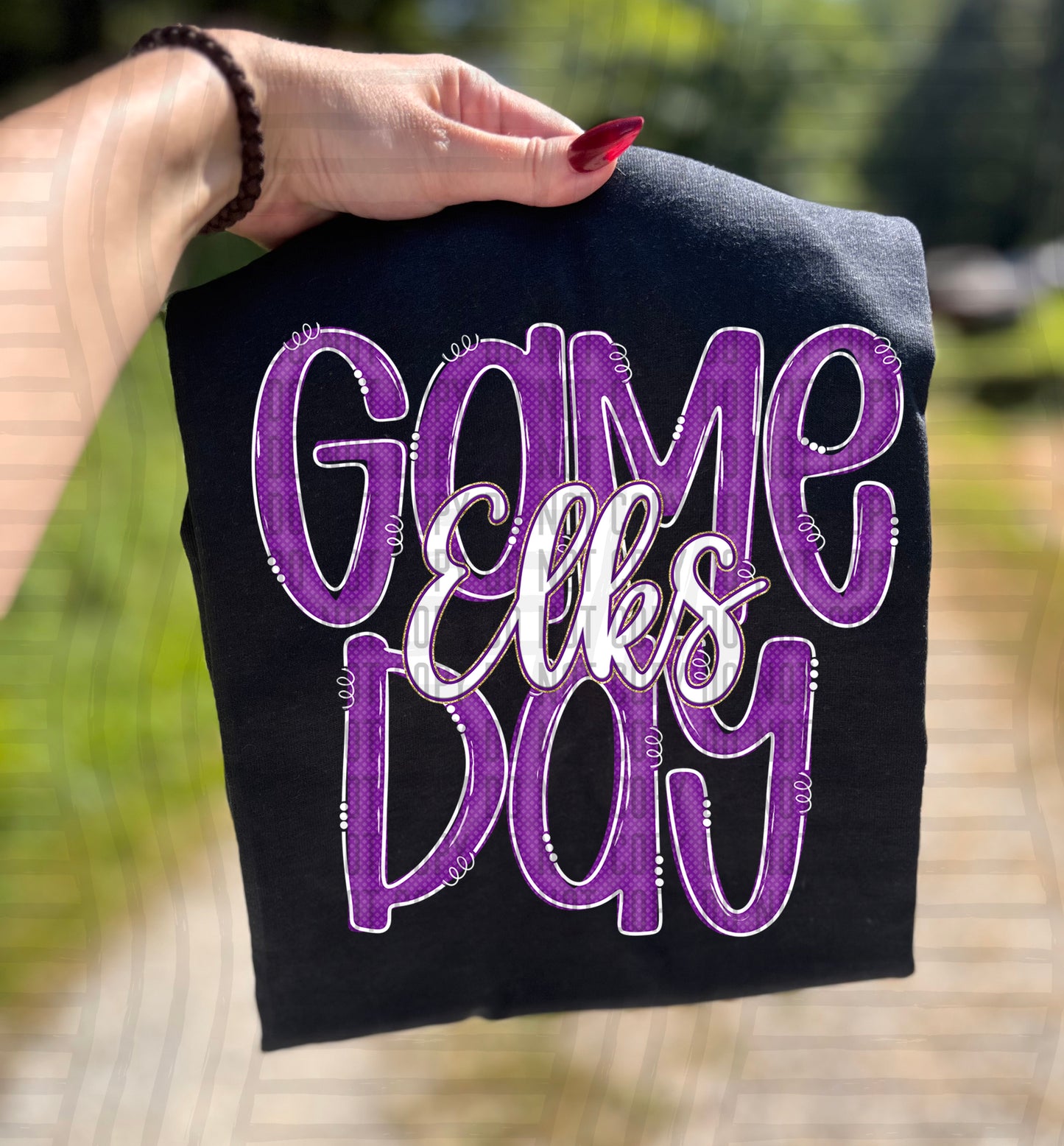 Purple - GAME DAY Doodles - 300 dpi Digital Download