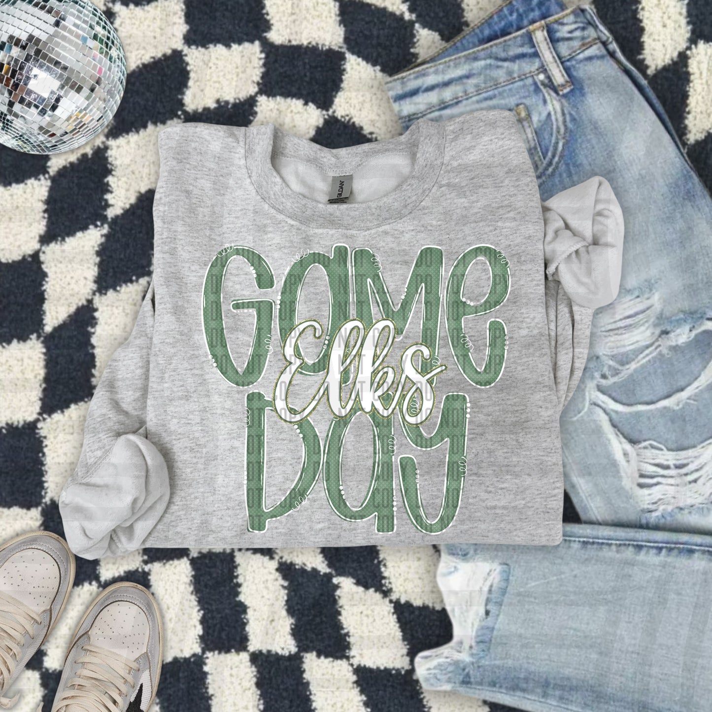 Sage- GAME DAY Doodles - 300 dpi Digital Download