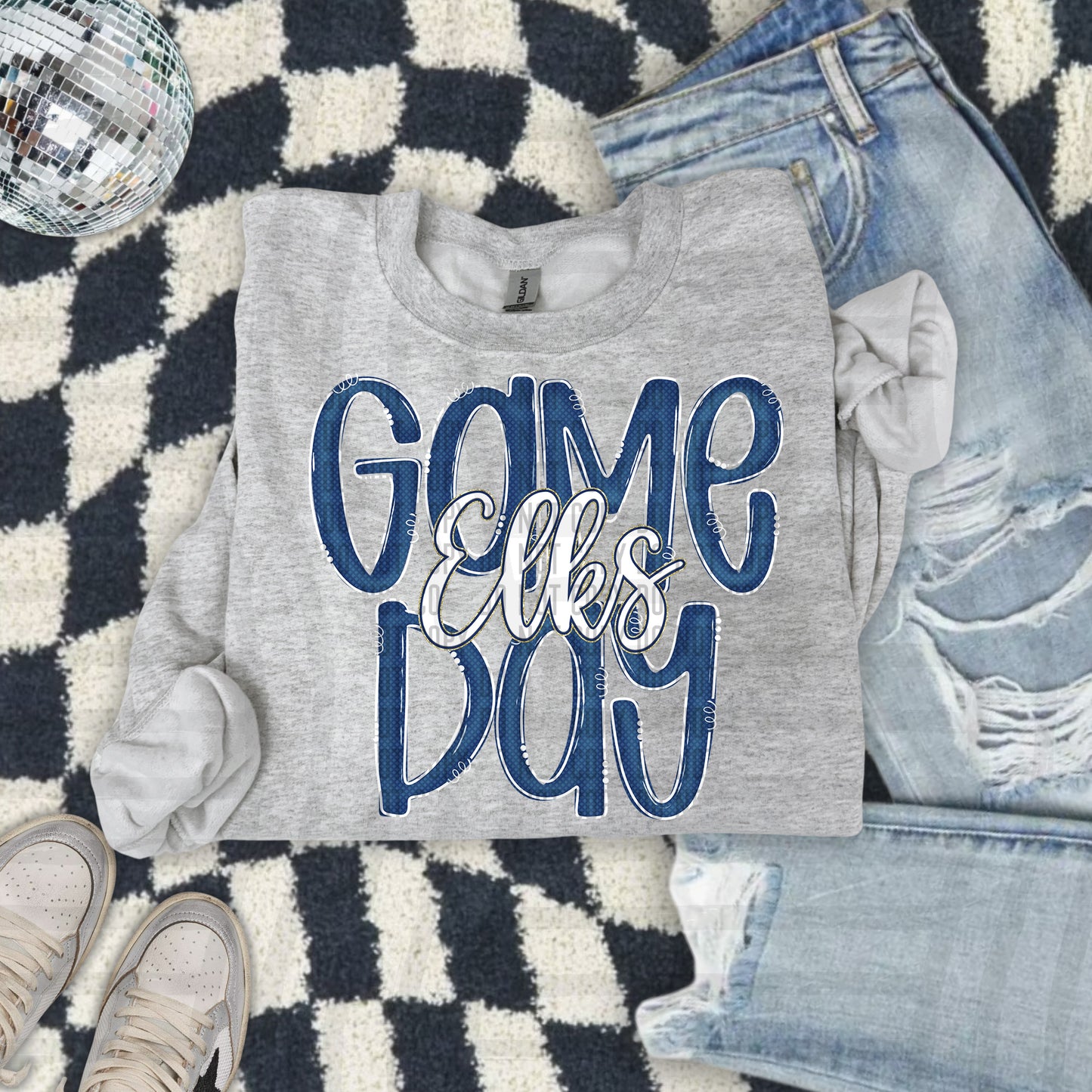 Navy - GAME DAY Doodles - 300 dpi Digital Download