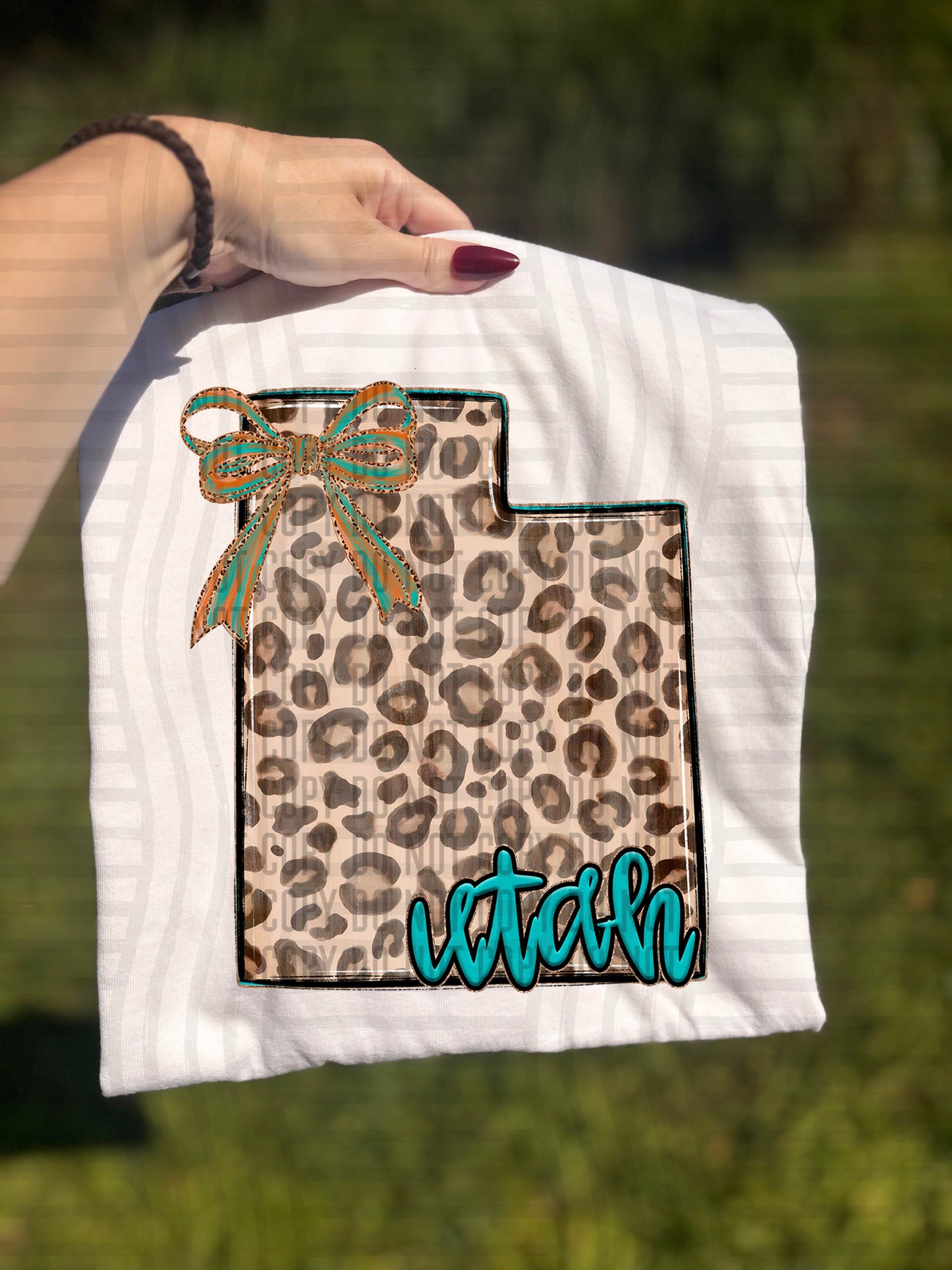 PICK A STATE -  Teal and Leopard - Digital download 300DPI PNG FILE