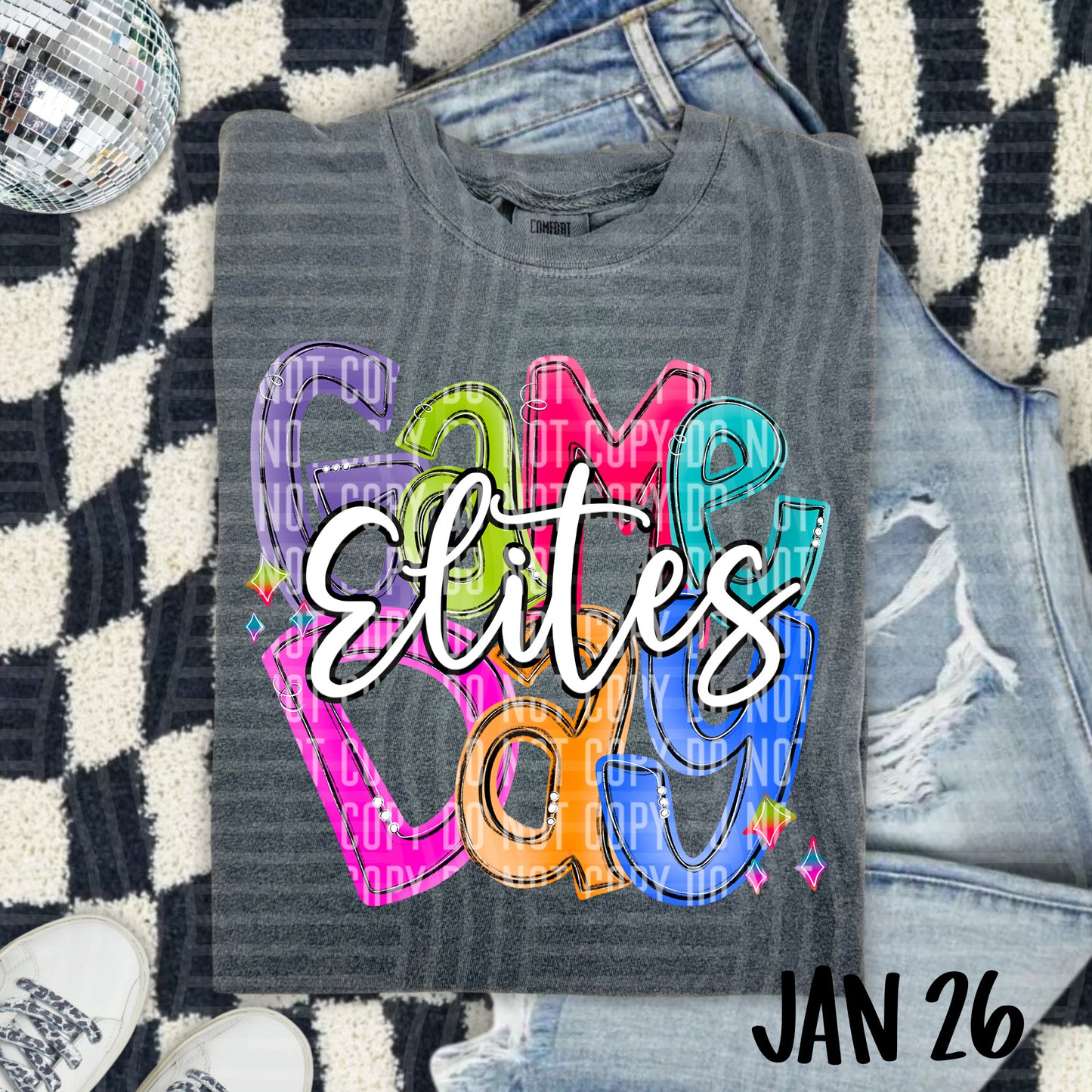 Hand Lettered Bright Preppy Game Day  - Custom + DROPDOWN - 300 DPI digital download