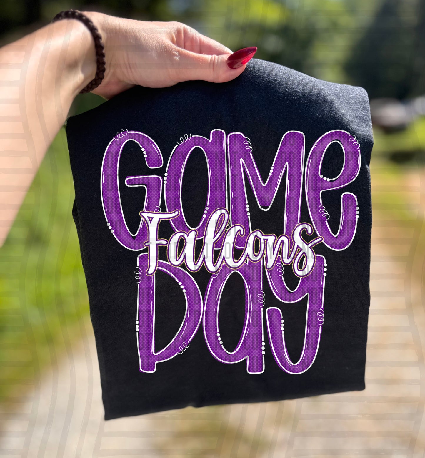Purple - GAME DAY Doodles - 300 dpi Digital Download