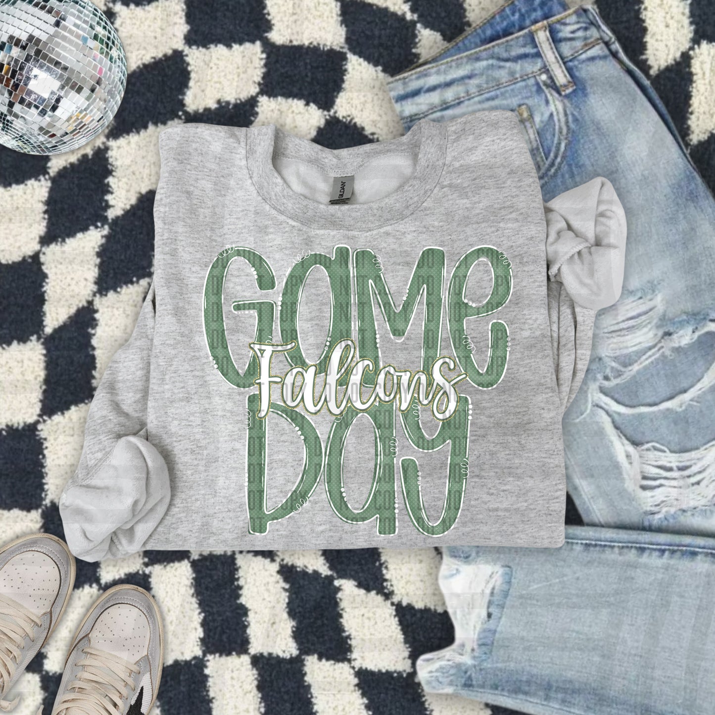 Sage- GAME DAY Doodles - 300 dpi Digital Download