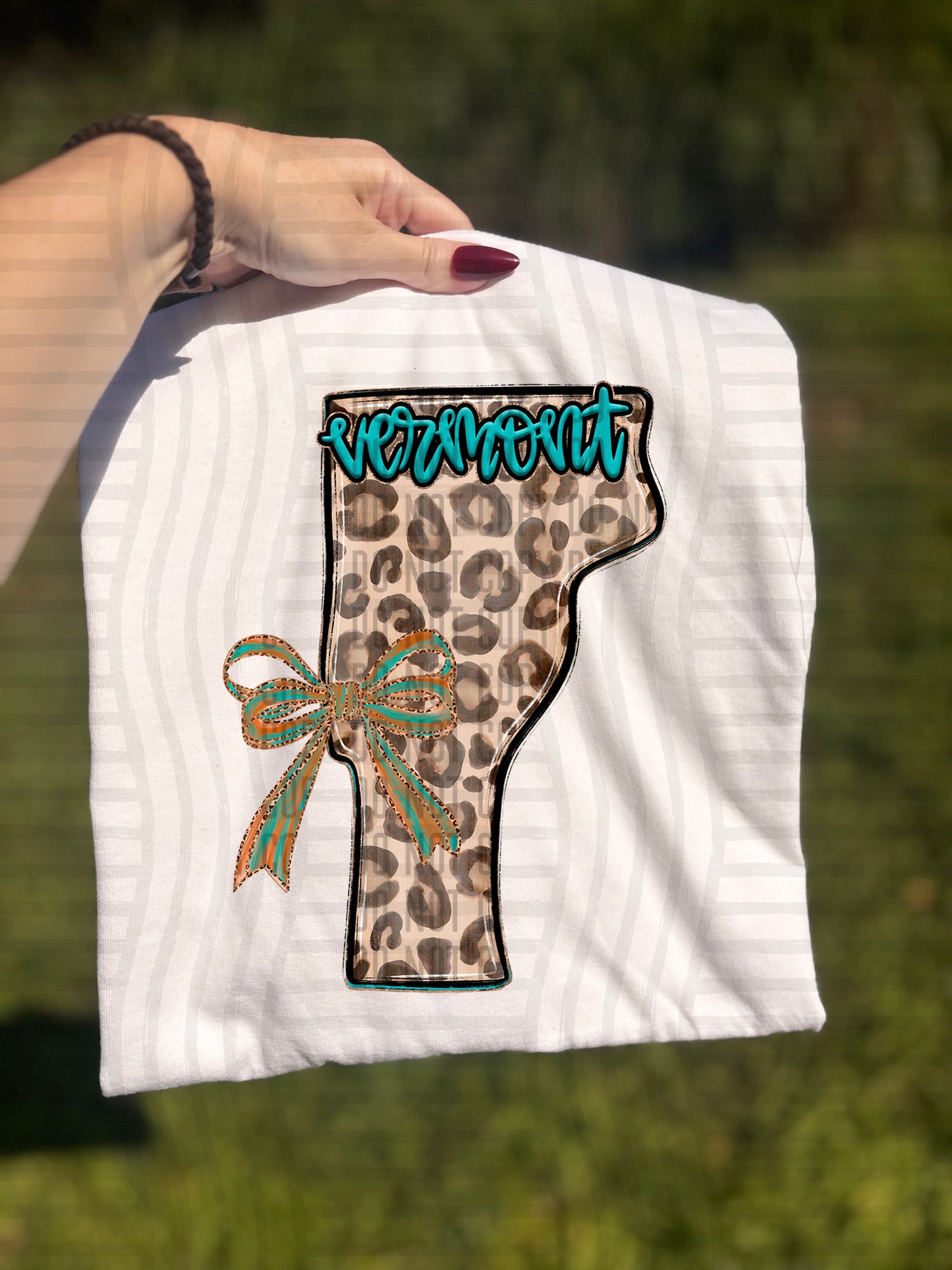 PICK A STATE -  Teal and Leopard - Digital download 300DPI PNG FILE