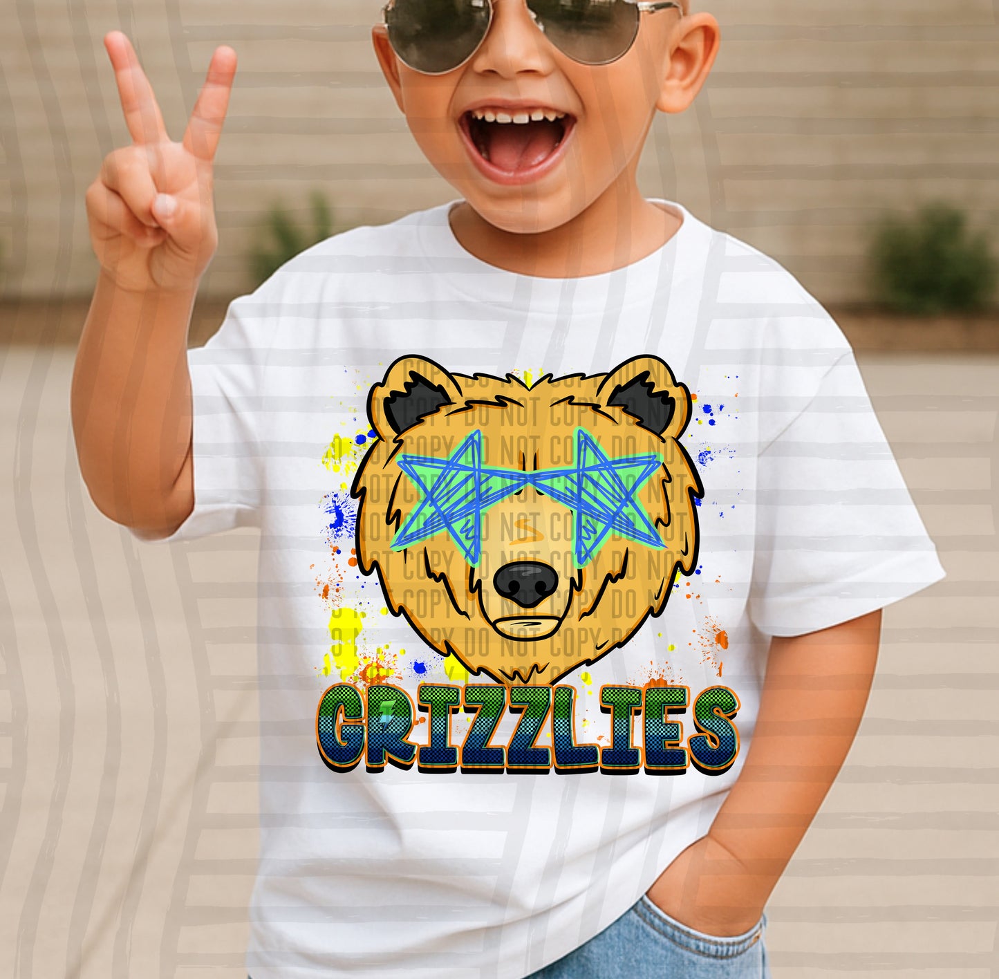 Paint Splatter STARRY EYED mascots blue/green/orange -  Digital Download 300DPI PNG FILE