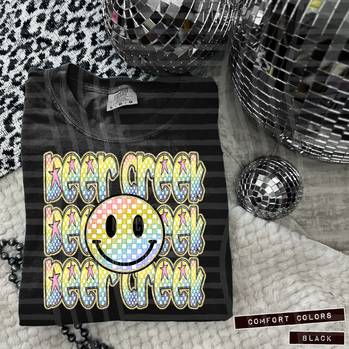 Rainbow Checker Happy Triple Stacked - Digital Download 300DPI PNG FILE