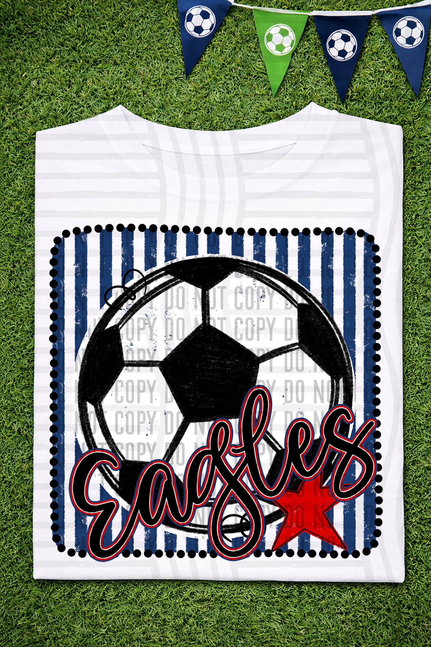 Soccer RWB Framed -  Custom + DROPDOWN - 300 DPI digital download