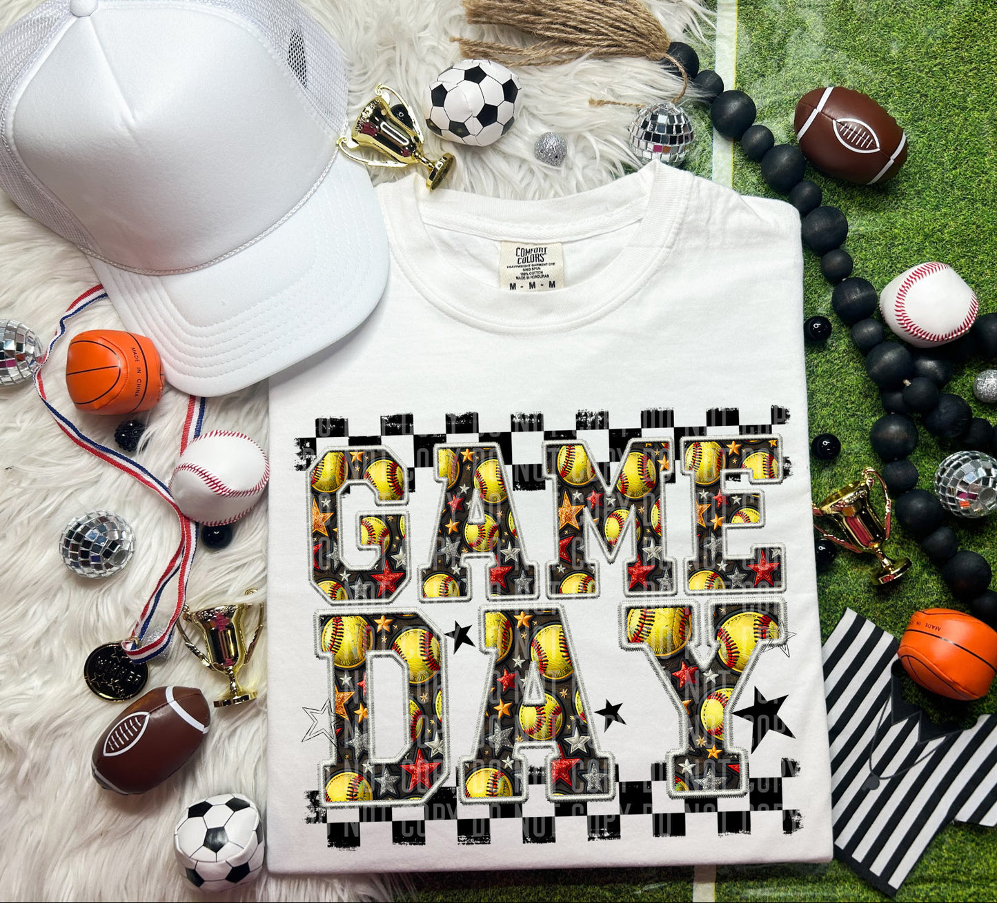 Faux Embroidery Game Day - select the sport - Digital download 300DPI PNG FILE