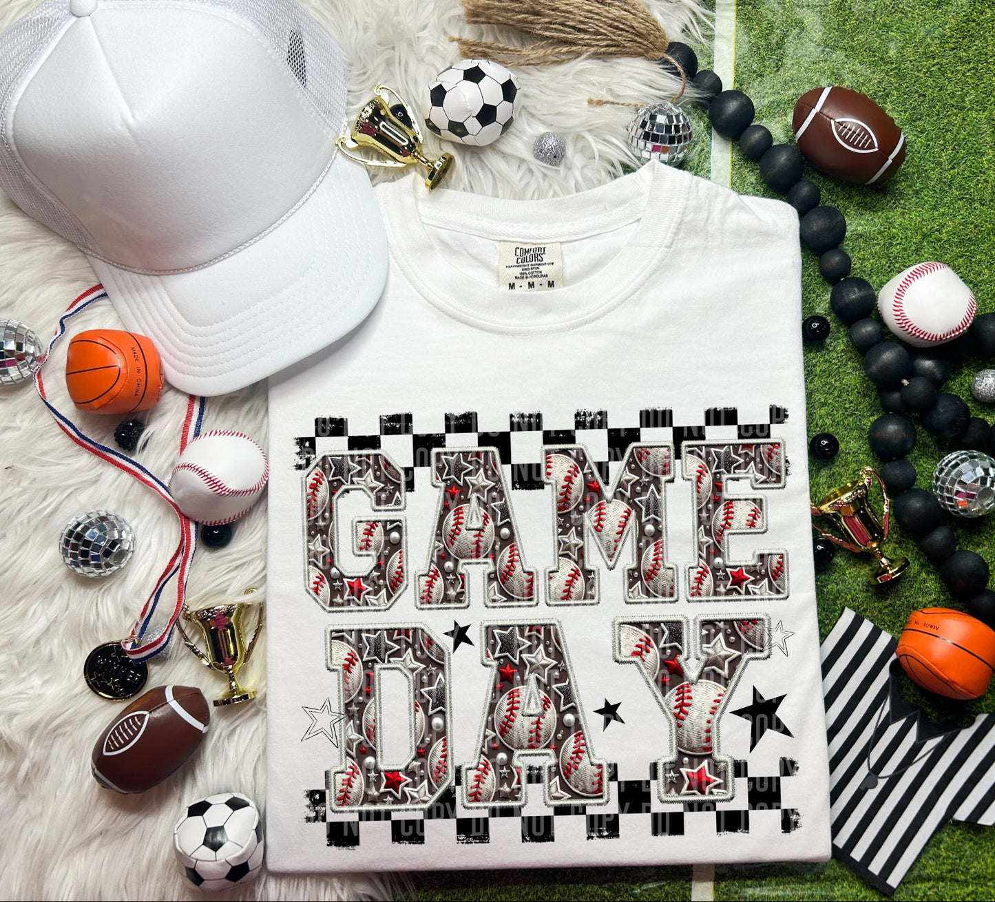 Faux Embroidery Game Day - select the sport - Digital download 300DPI PNG FILE