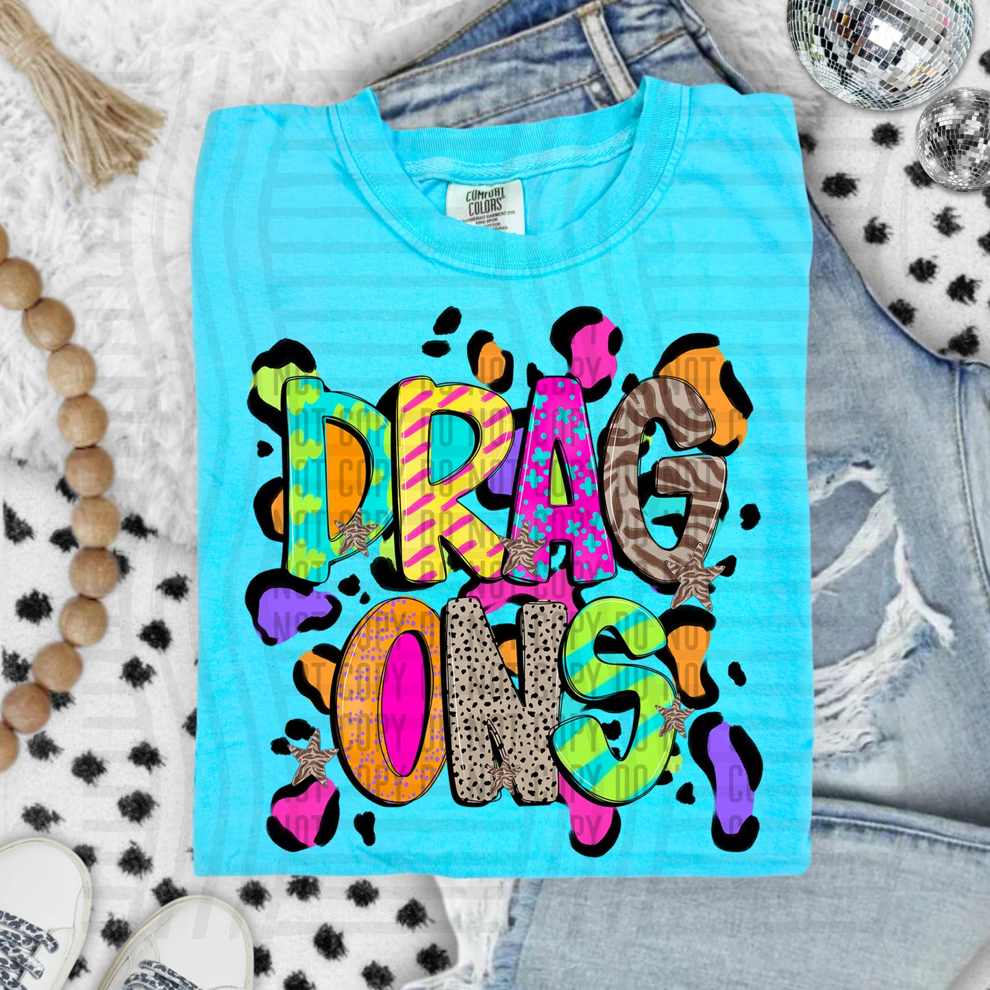 Funky Mix-Up Leopard Spot Mascots - Custom + Dropdown - 300 dpi Digital Download