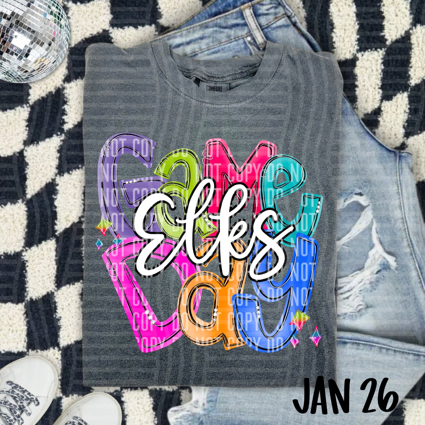 Hand Lettered Bright Preppy Game Day  - Custom + DROPDOWN - 300 DPI digital download