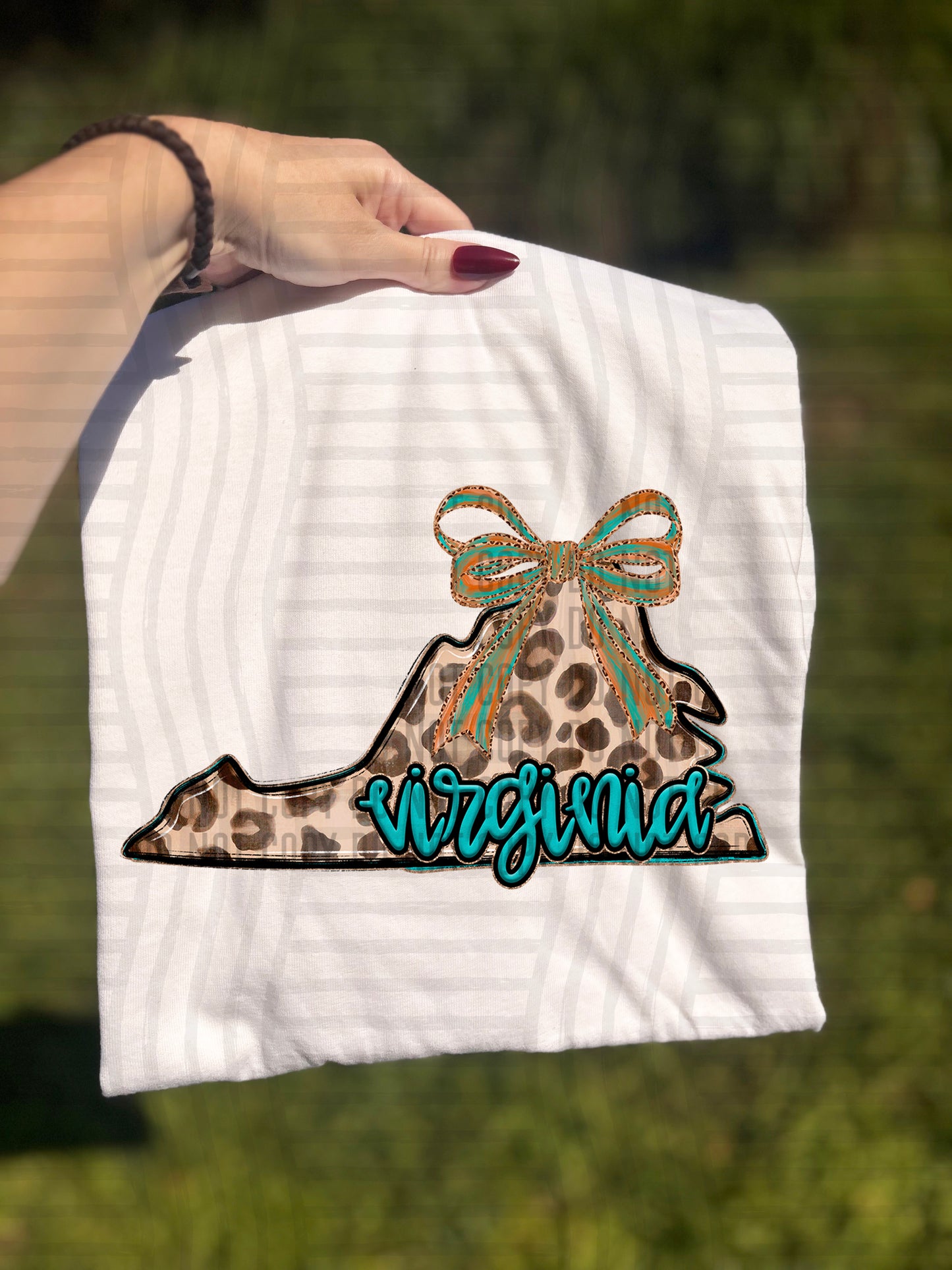 PICK A STATE -  Teal and Leopard - Digital download 300DPI PNG FILE