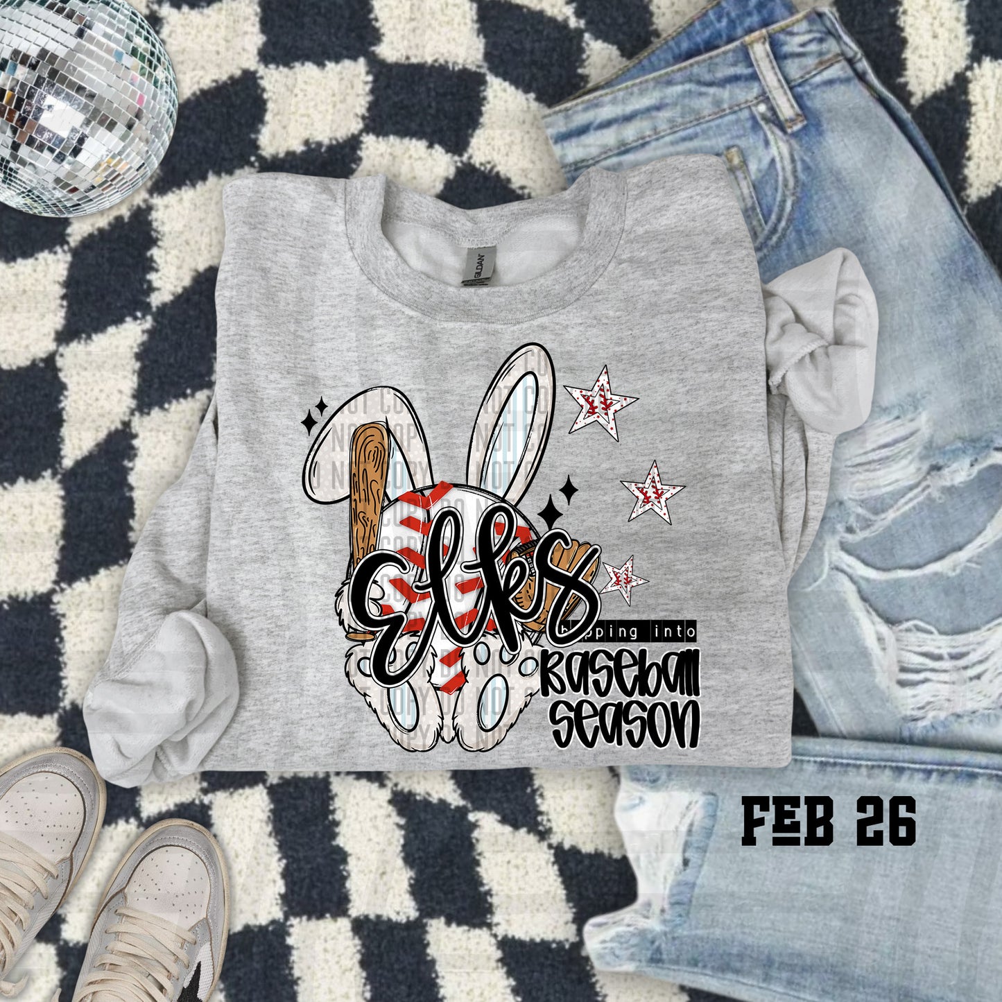 Hopping into Baseball Season - Custom + Dropdown menu - 300 DPI digital design