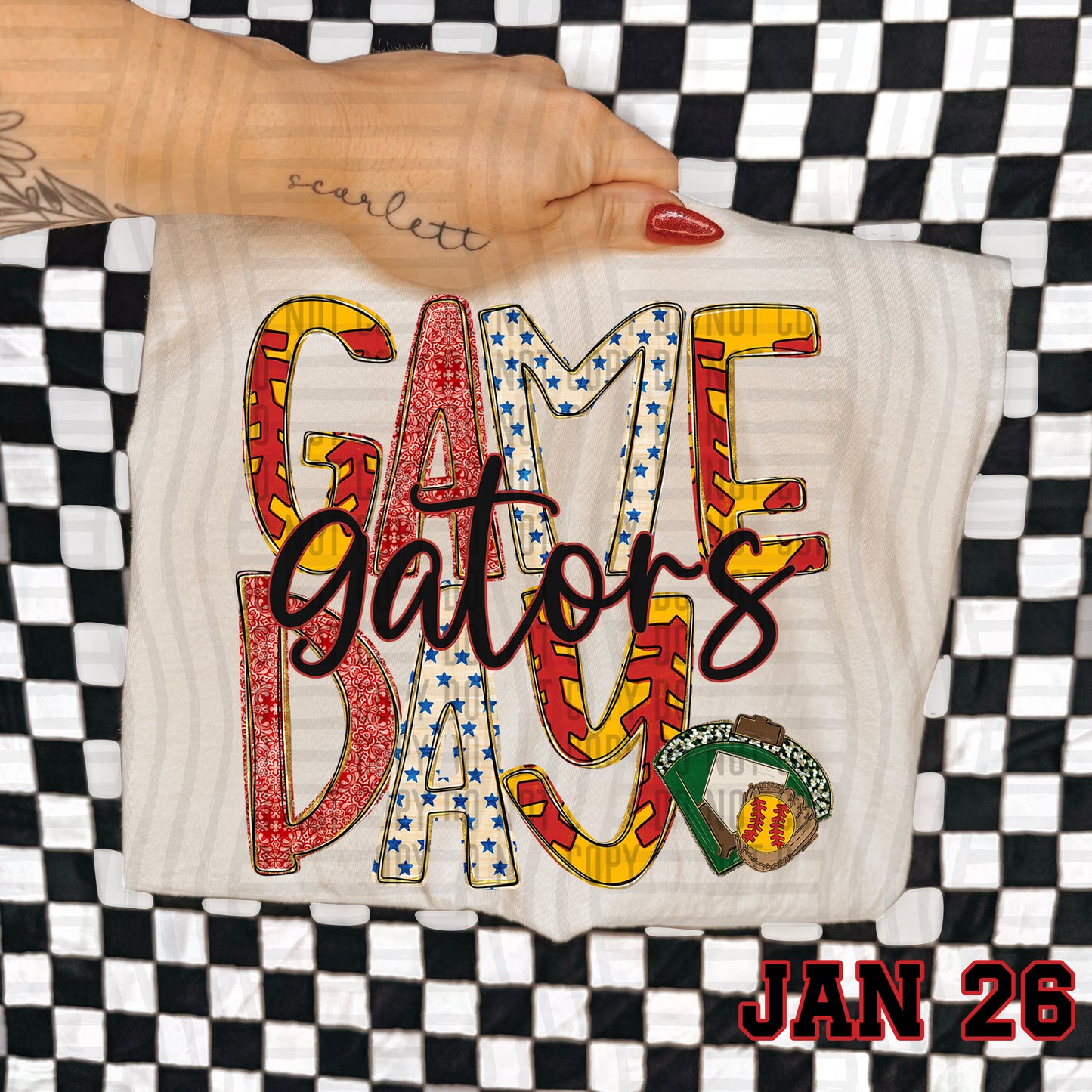 Game Day Softball- Custom + DROPDOWN - 300 DPI digital download