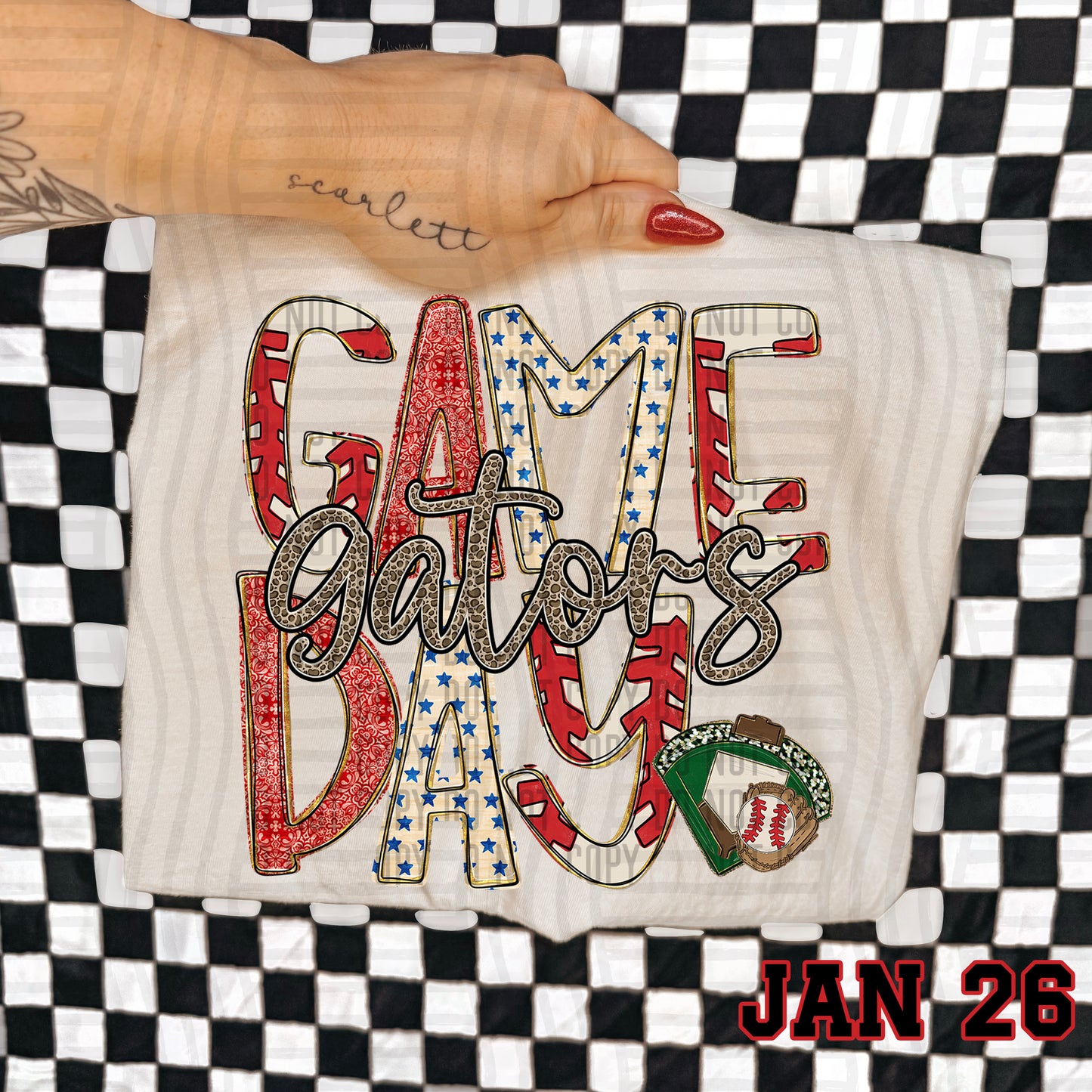 Game Day Baseball LEOPARD PRINT CENTER - Custom + DROPDOWN - 300 DPI digital download