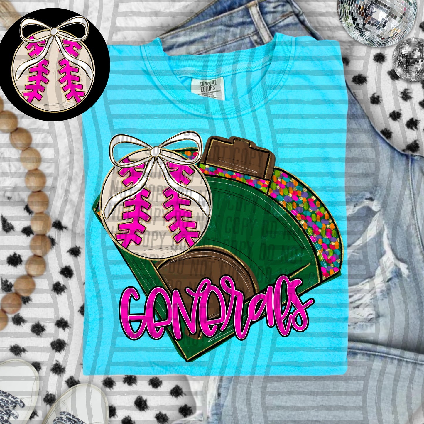 Preppy Baseball Field -optional pocket + Custom + Dropdown - 300 dpi Digital Download